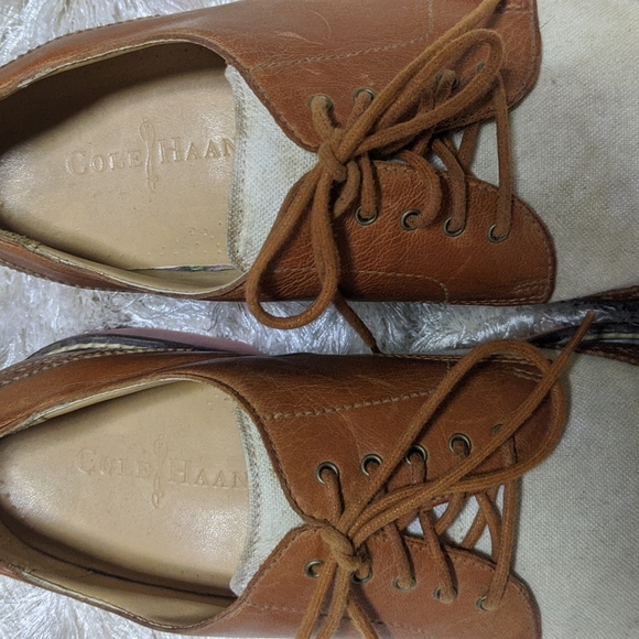 Cole Haan Tan Linen Wingtip Oxfords 12M - Picture 3 of 14